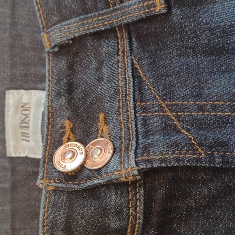 Hudson Cuffed Blue Denim Jean Shorts - Picture 4 of 8